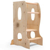 Stabiler Montessori Lernturm: Mitwachsender Kinderstuhl aus Holz – Beige